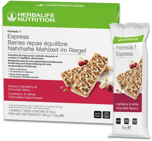 Herbalife Formula 1 Express Riegel Cranberry White Chocolate