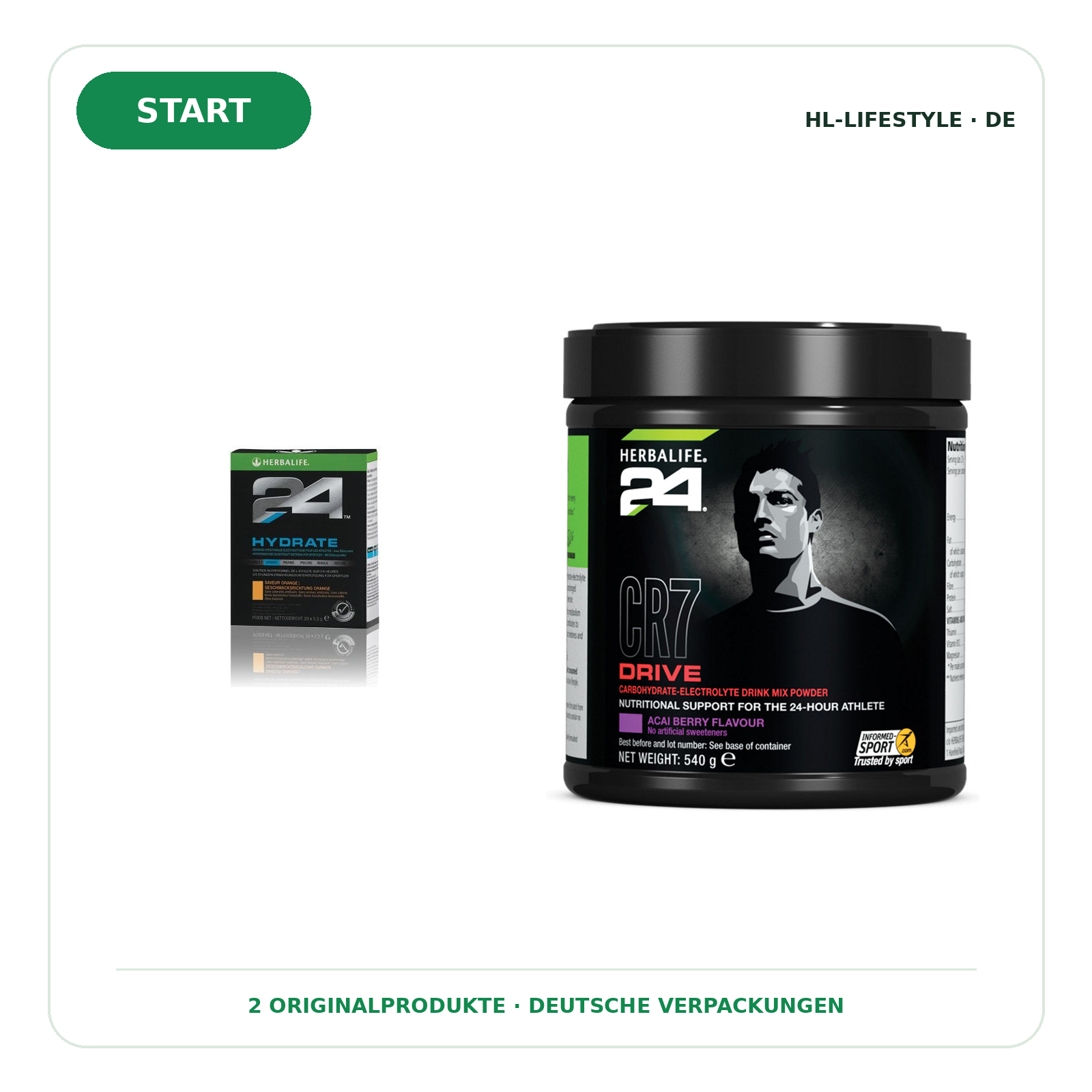 Sport & Performance START – Originalprodukte in deutscher Verpackung