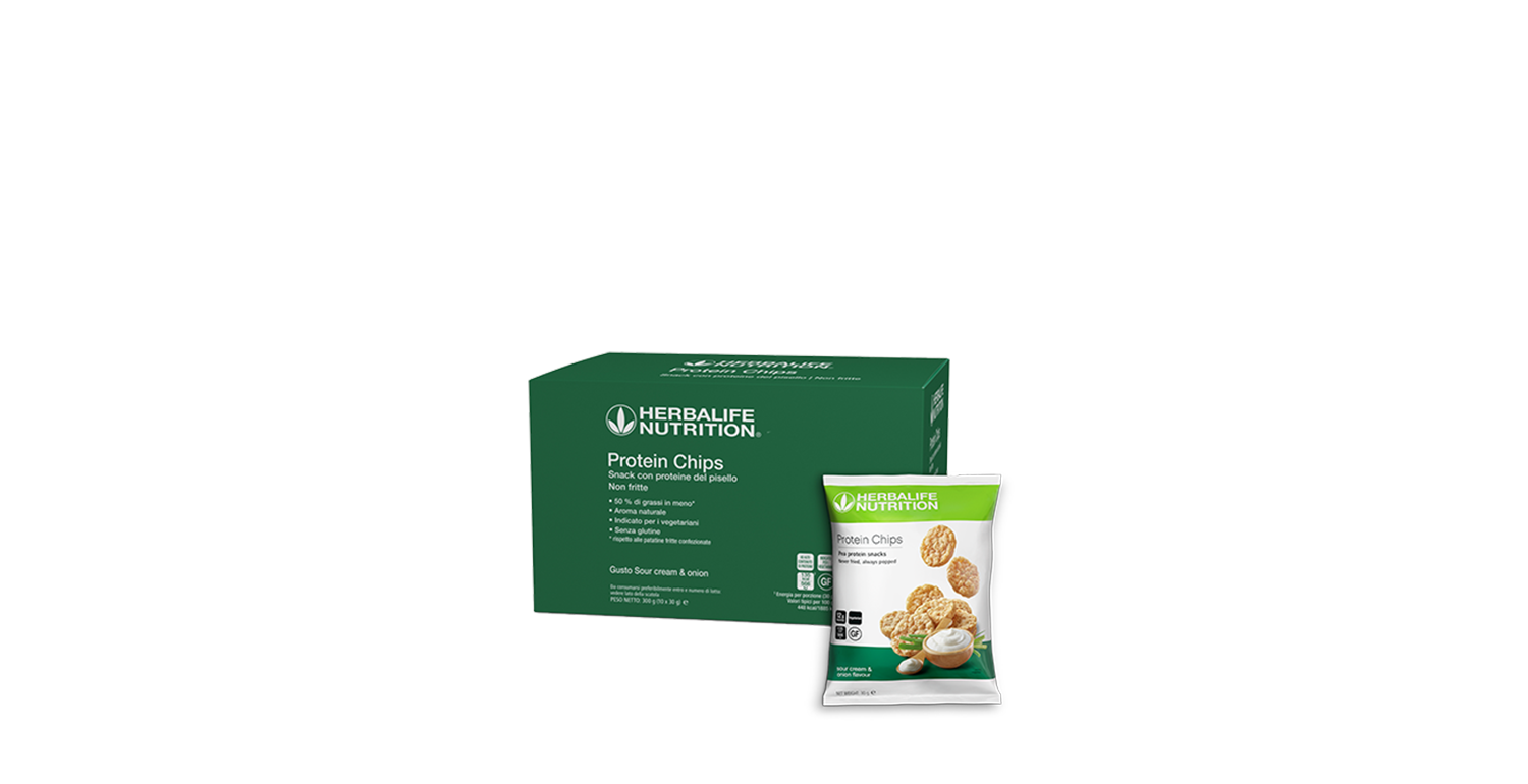 Protein Chips - gusto Cream & Onion - 10 sacchetti – confezione ufficiale Herbalife Italia