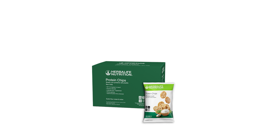 Protein Chips - gusto Cream & Onion - 10 sacchetti – confezione ufficiale Herbalife Italia