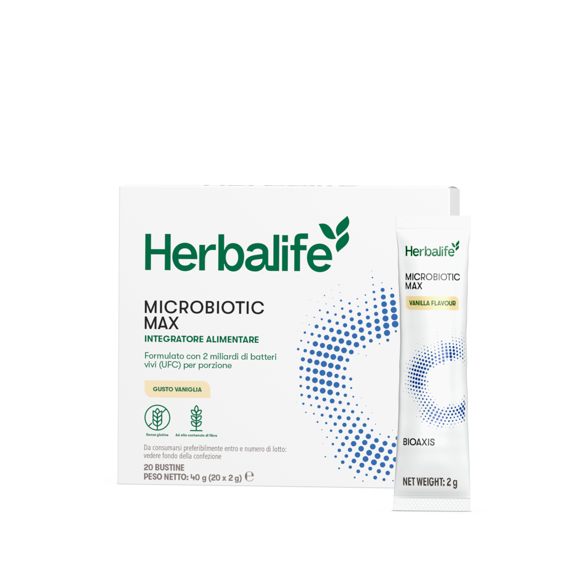 Microbiotic Max - gusto Vaniglia - 20 bustine – confezione ufficiale Herbalife Italia