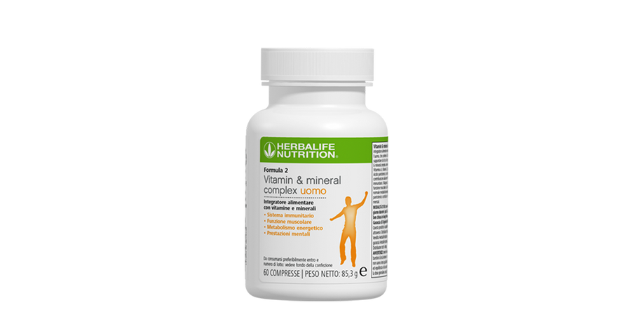 Formula 2 Vitamin & Mineral Complex Uomo – confezione ufficiale Herbalife Italia