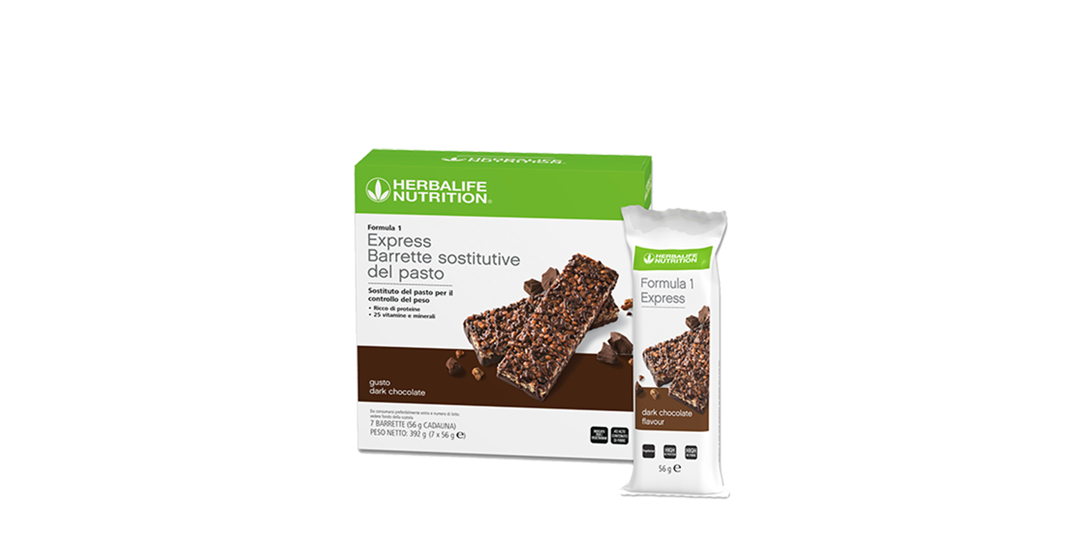 Formula 1 Express, gusto Dark Chocolate - 7 barrette – confezione ufficiale Herbalife Italia
