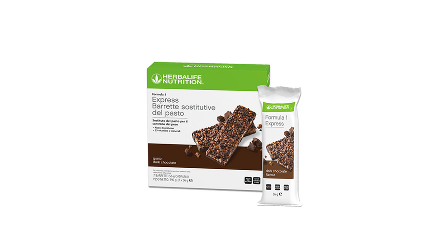 Formula 1 Express, gusto Dark Chocolate - 7 barrette – confezione ufficiale Herbalife Italia