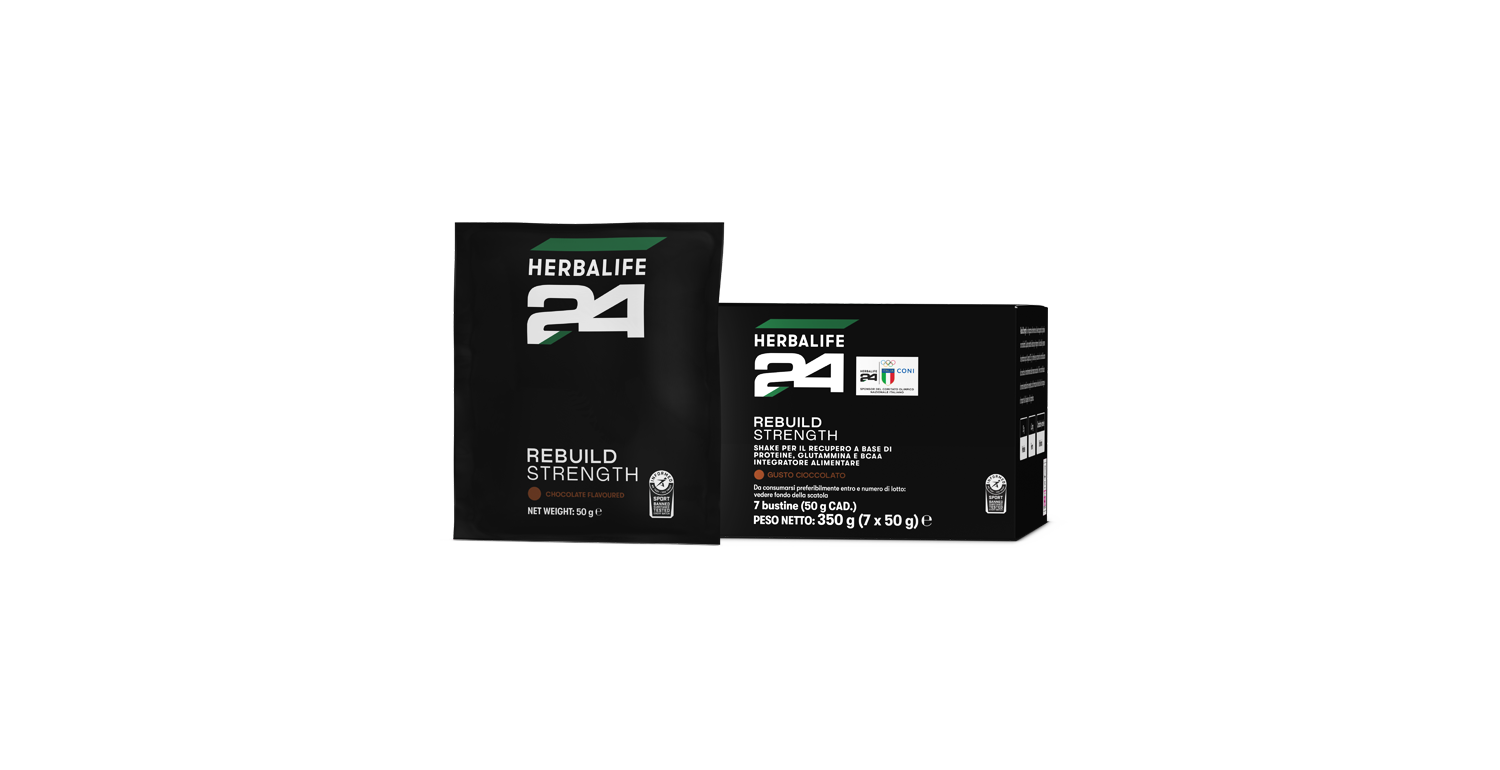 H24 Rebuild Strength - gusto Cioccolato - 7 bustine – confezione ufficiale Herbalife Italia