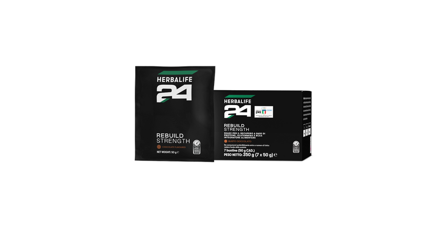 H24 Rebuild Strength - gusto Cioccolato - 7 bustine – confezione ufficiale Herbalife Italia